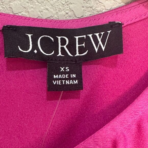 J. Crew Satin Top Size XS Pink Winter Garden NEW $89 - Picture 2 of 6